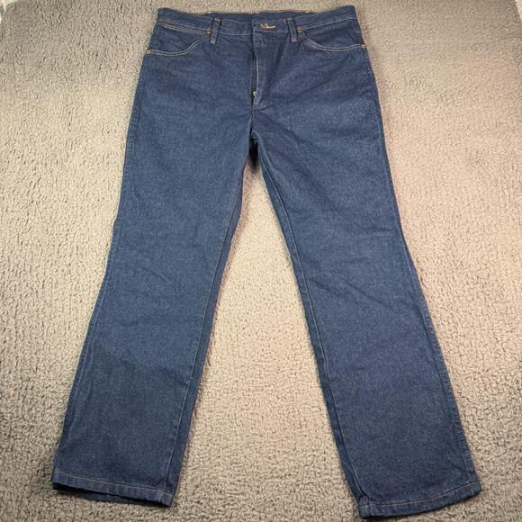 Vintage Wrangler Jeans Mens 35x30 Blue Cowboy Cut Western Denim Work 936 - Picture 3 of 10